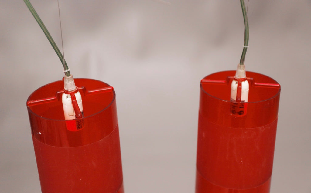 Paire de Suspension Kartell Easy rouge Design Ferruccio Laviani