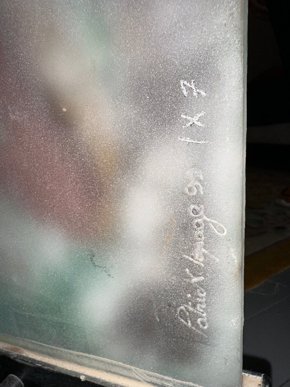 Patrick LEPAGE Plaque Pâte de verre cristal 1*7