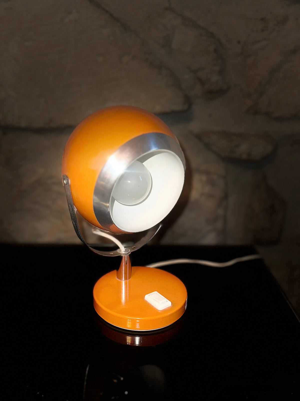 Lampe de table vintage Eye Ball, Space Age, Yougoslavie, années 70