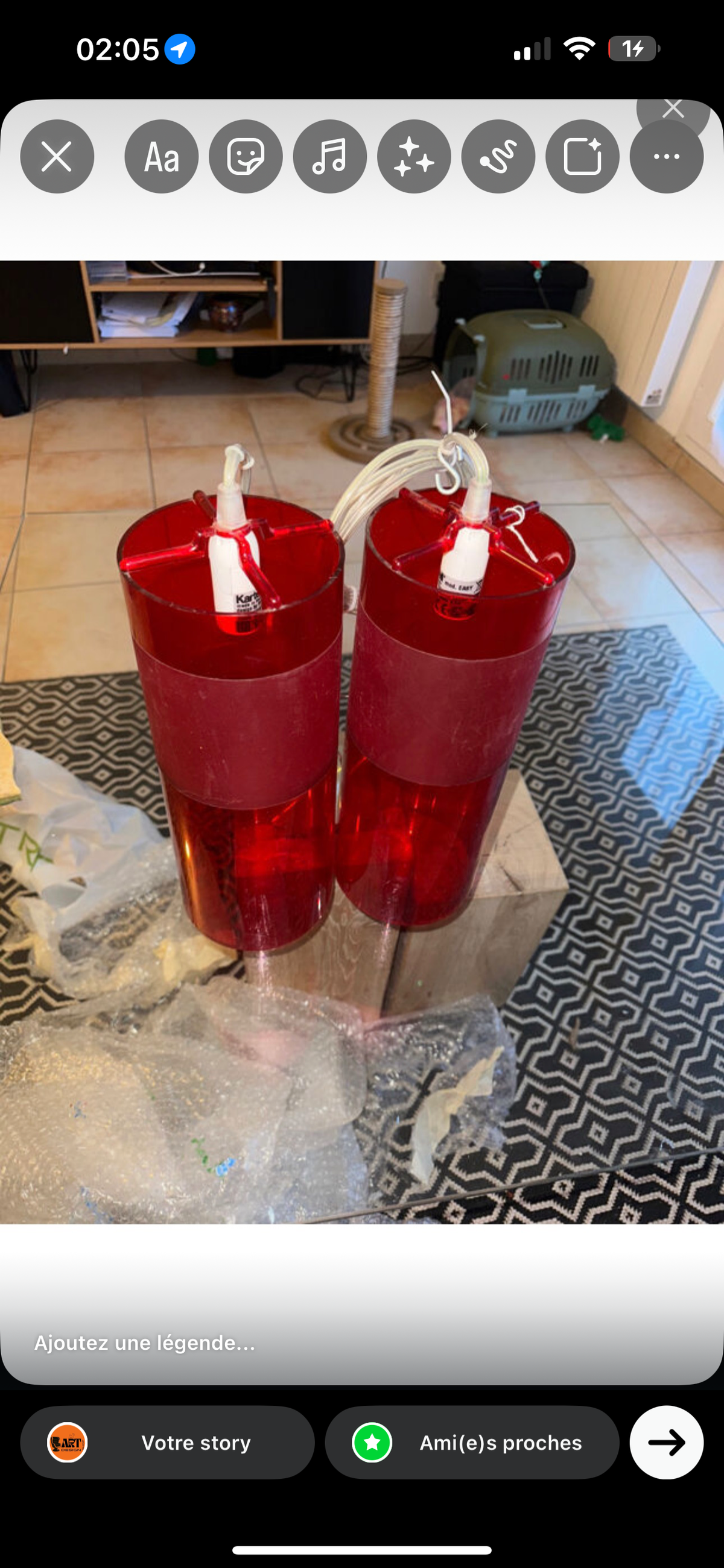 Paire de Suspension Kartell Easy rouge Design Ferruccio Laviani