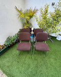 Lot Fauteuil vintage marron Pied Chromé
