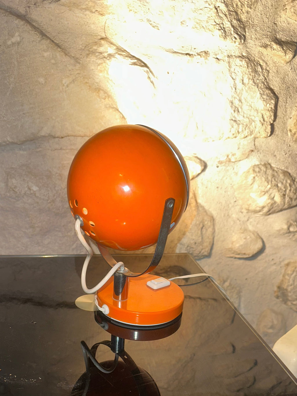 Lampe de table vintage Eye Ball, Space Age, Yougoslavie, années 70