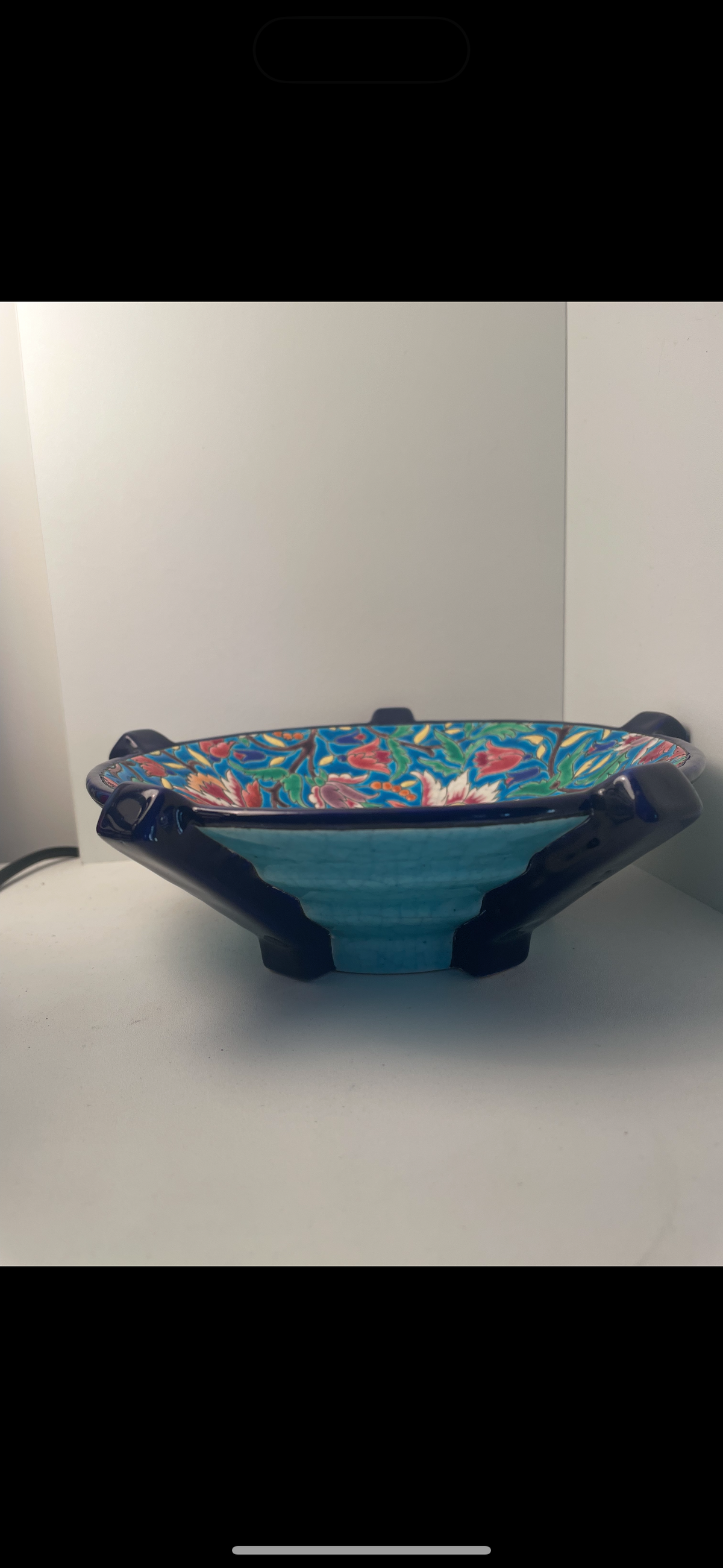 Coupe art déco en faïence de Longwy