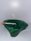 Superbe paire de Cendrier en malachite vintage