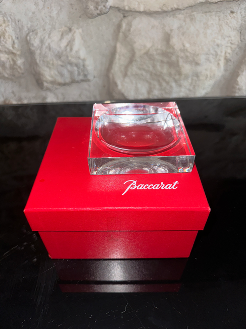 Cendrier carré vintage en cristal de Baccarat