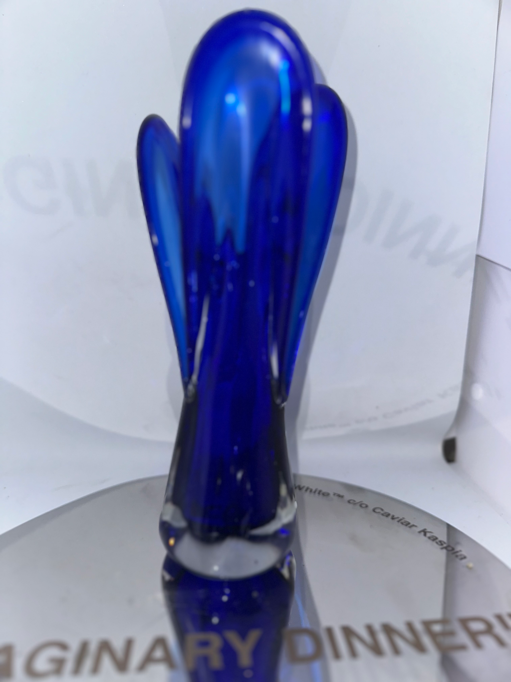 Vase Murano bleu vintage années 60 belle pièce d’art soufflé