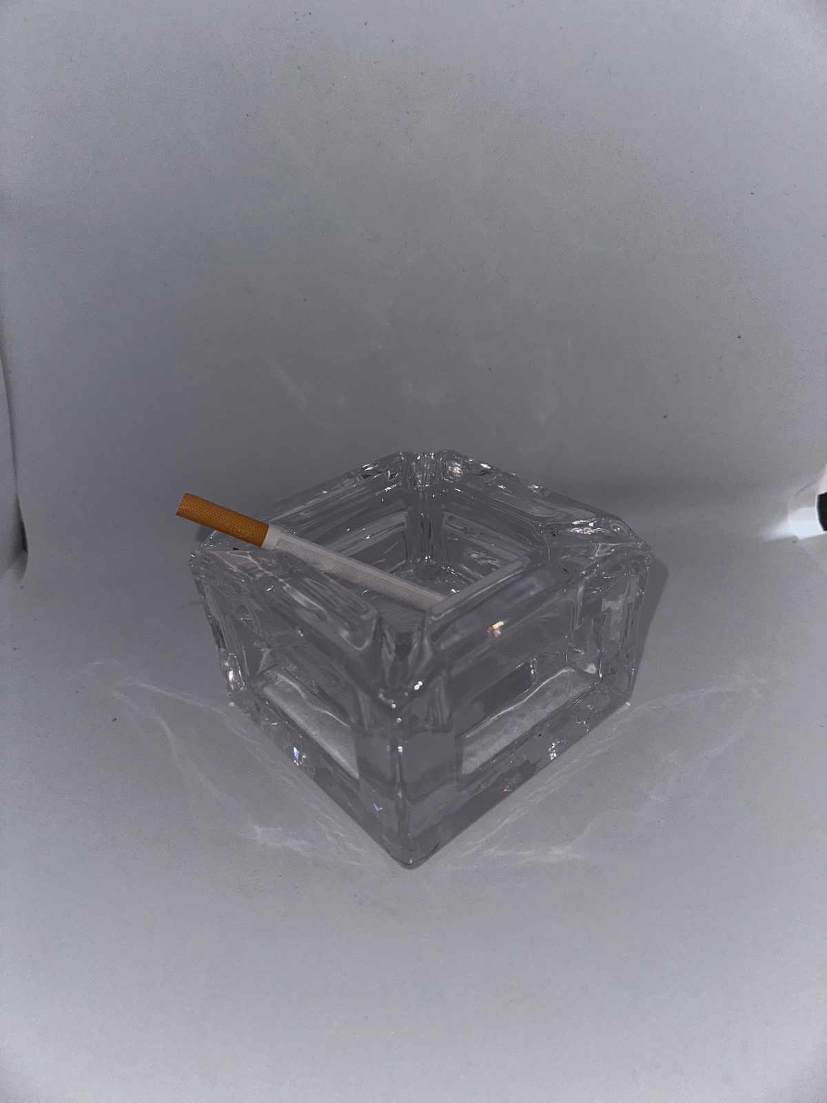 Grand Cendrier en Verre de Cristal de Art Vannes France, 1970
