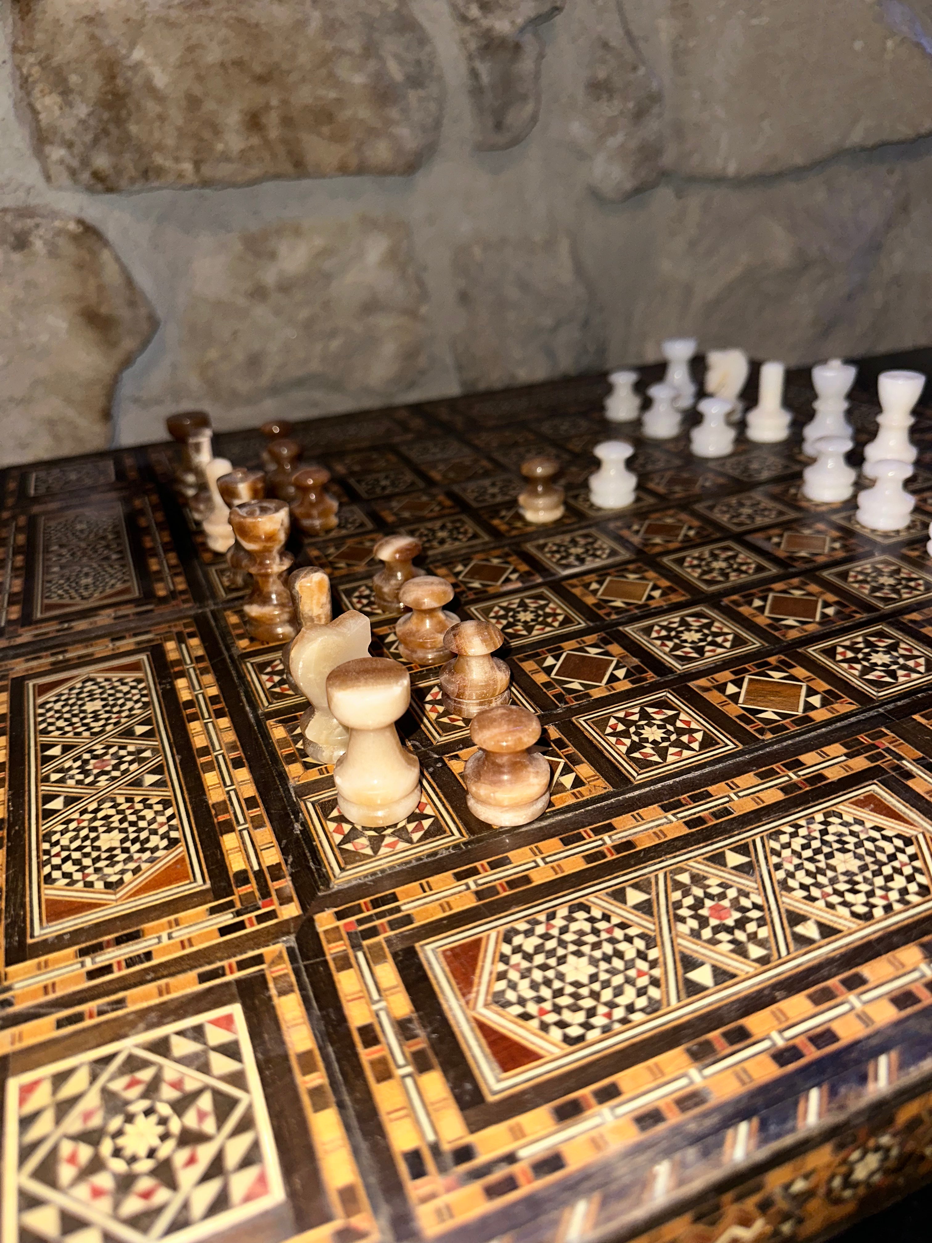 Coffret De Backgammon Marquetée Arabesque XX Siècles